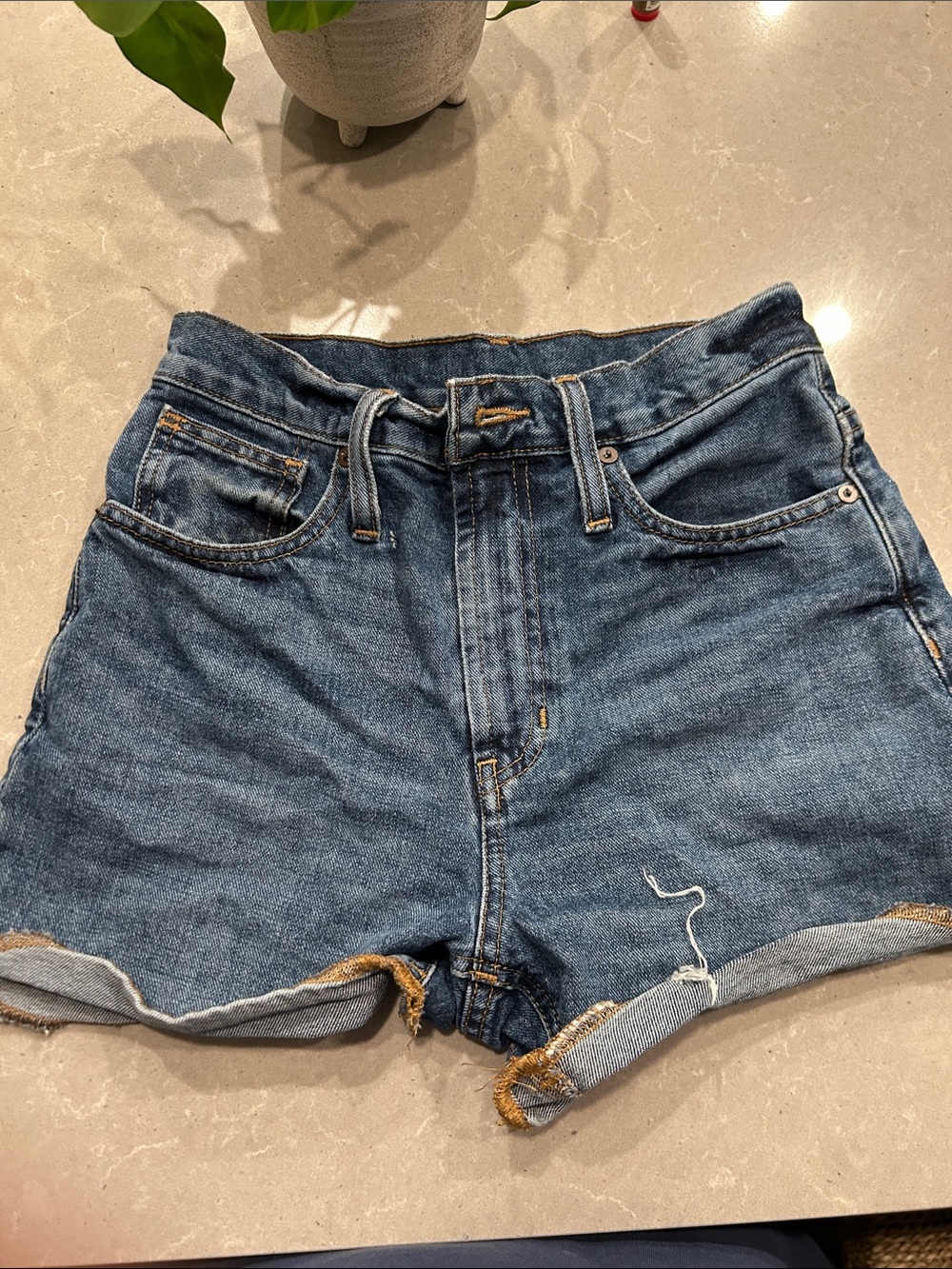 Madewell Blue Rolled-Hem Denim Shorts